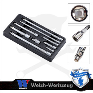 Tálcás toldószár készlet mágnesesfejű 9 db-os 1/4" , 3/8" , 1/2" Welzh
