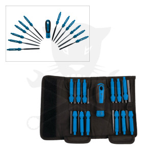 Reszelő készlet, precíziós 12 db-os - 120 mm-es cserélhető pengék