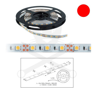 Szalag LED 5050 beltéri 60 db/m - piros - ELMARK