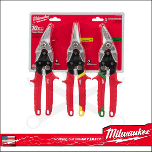 Lemezvágó olló, szinkódolt bal-jobb-egyenes 3db készlet - Milwau