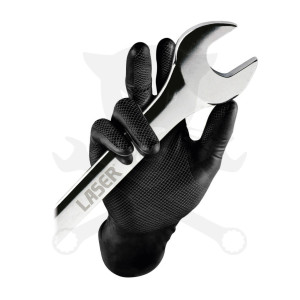 Kesztyű Grippaz 100% Nitril 10/XL - dobozos 50 db-os - FEKETE