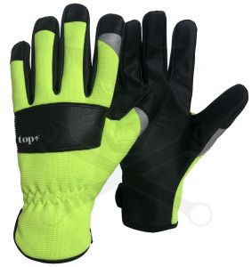 Kesztyű - munkakesztyű - műbőr erősített FLUO 9/L