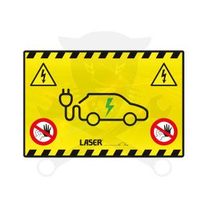 Tábla Figyelmeztető -Hybrid/Elektomos - takaró, csúszásmentes - Laser