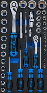 Szerszámos láda - tárolórendszer 3 az 1-benhez dugókulcs készlet 41 db-os