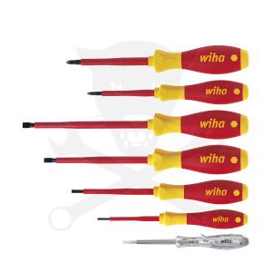 Szigetelt VDE 1000 V-os Csillag + Lapos+ Fázis csavarhúzó készlet 6+1 db