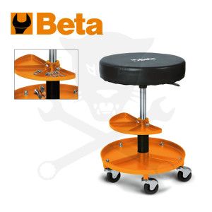 Szerelőszék kerek teleszkópos 5 kerék + forg. ülés tálca - Beta (2250-O)