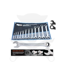 Csillag-villás racsnis készlet 12 db-os COLOS 5/16"-1" QUAD DRIVE SP