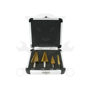 Lemezfúró, lépcsős - készletben 4 db-os HSS TiN 4-32 mm