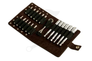 Motorkerékpár szerelő 19 db-os készlet1/4"-os rozsdamentes kis racsnival