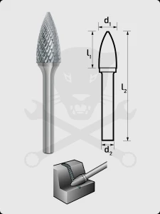 Turbómaró 12 x 25 mm csúcsíves forma, hegyes végű, SPG 1225/S6 MX