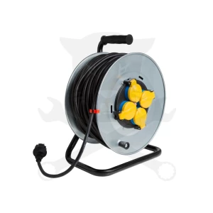 Kábeldob 50 m - IP44 gumi kábel 3 x 1.5 mm2 - 3200W - fém