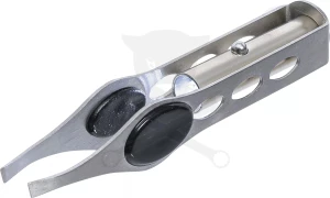 Csipesz 100 mm egyenes-lapos, rozsdamentes acél LED-es - BGS