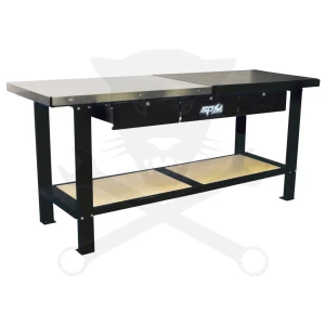 Satupad 2000 mm háromfiókos - Felemás INOX/ACÉL - Fekete - SP Tools