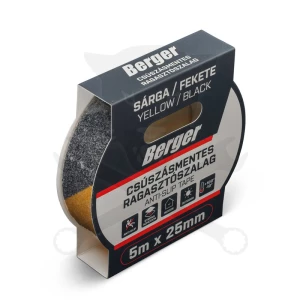 Csúszásgátló szalag sárga-fekete 25 mm x 5 m öntapadós - Berger