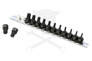 Légkulcsfej készlet 1/4" Torx T7-T50 - rövid profil 13 db-os
