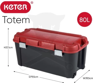 Szerszámos láda Totem egyterű tároló 4 csatos 795x395x370mm 80L CURVER