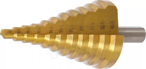 Lemezfúró, lépcsős - 1 db-os HSS 6-40,5 mm TiN bevonat - BGS