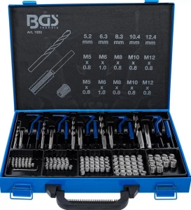 Menetjavító készlet 130 db-os: M5-M6-M8-M10-M12