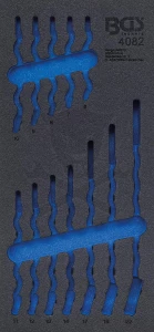 Tálcás BGS üres tárolórekesz csillag-villáskulcshoz 1/3 -EVA tálcás