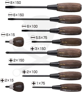 Csavarhúzó készlet üthető 10 db-os - FA NYELŰ - NON SLIP - Vessel 120057 (3310PS)
